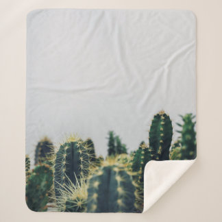 GREEN CACTI SHERPA DEKEN