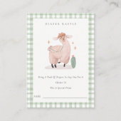 Green Cactus Boho Llama Diaper Raffle Baby shower Informatiekaartje (Voorkant)