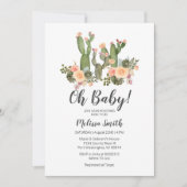 Green Cactus garçon invitation baby shower (Devant)