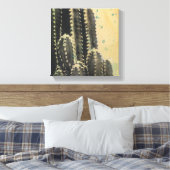 Green Cactus on Yellow Background Canvas Afdruk (Insitu (Slaapkamer))