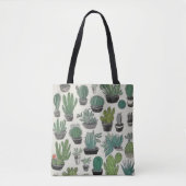 Green Cactus Pattern Draagtas (Voorkant)