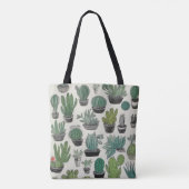 Green Cactus Pattern Draagtas (Achterkant)