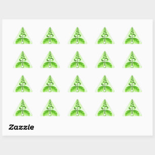 Green Caduceus Alternative Medicine Triangular Driehoek Sticker