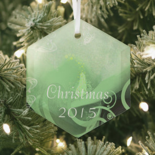 Green Calla Lily met kerstversiering Glas Ornament