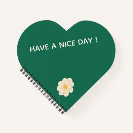 Green Camellia Heart | Cute Aesthetic Journal Notitieboek