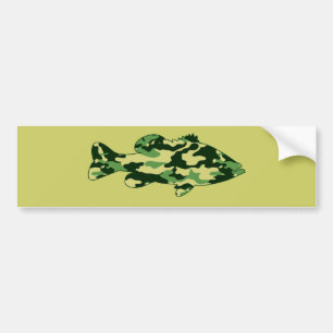 Green Camo Bass Gevist Bumpersticker
