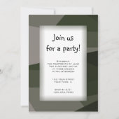 Green Camo Block All Purpose Party Invitation (Devant)