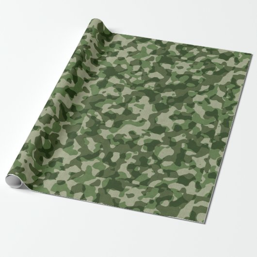 Green Camo Cadeaupapier (Uitgerold)