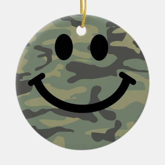 Green Camo Face Keramisch Ornament (Voorkant)