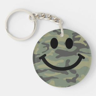 Green Camo Face Sleutelhanger