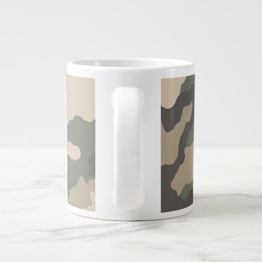 Green Camo Pattern Extra Grote Beker (Achterkant)