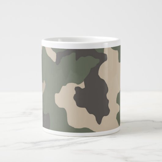Green Camo Pattern Extra Grote Beker (Voorkant)
