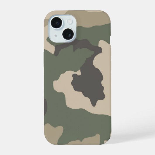 Green Camo Pattern iPhone 15 Hoesje (Achterkant)
