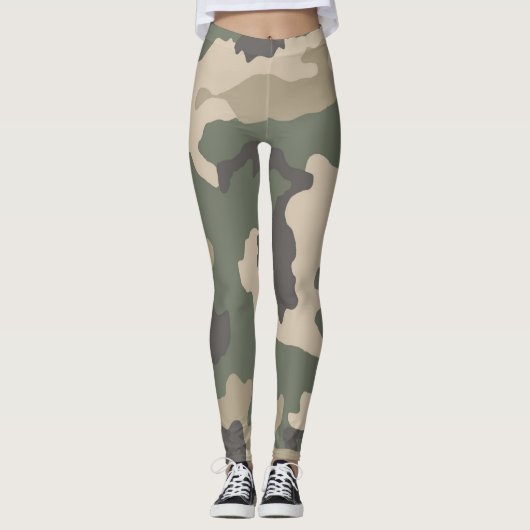 Green Camo Pattern Leggings (Voorkant)