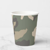 Green Camo Pattern Papieren Bekers (Voorkant)
