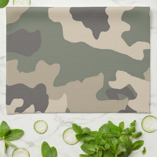 Green Camo Pattern Theedoek (Gevouwen)