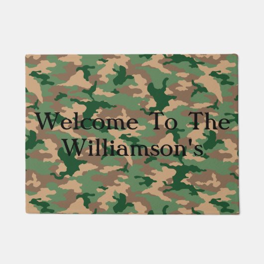 Green Camo Welcome Doormat Deurmat (Voorkant)