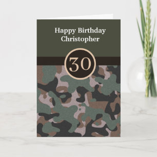 Green Camouflage 30th Birthday Kaart