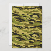 Green Camouflage First Birthday Invitation Kaart (Achterkant)