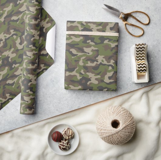Green Camouflage Pattern Cadeaupapier (Crafts)