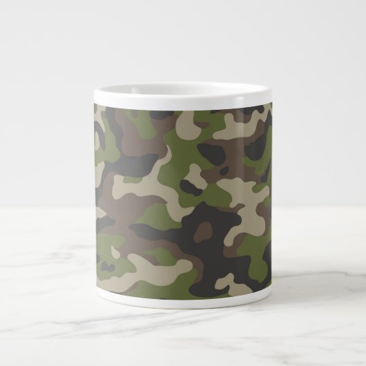 Green Camouflage Pattern Extra Grote Beker (Voorkant)