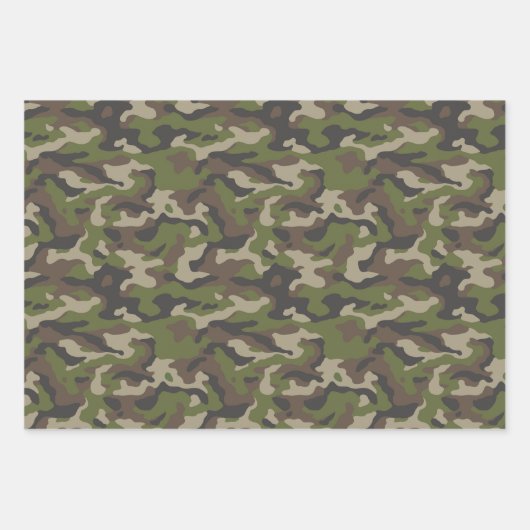 Green Camouflage Pattern Inpakpapier Vel (Voorkant)