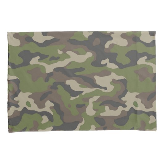 Green Camouflage Pattern Kussensloop (Voorkant-Rechts)