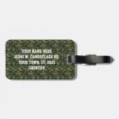 Green Camouflage Pattern Sheriff Badge Monogram Bagagelabel (Achterkant horizontaal)