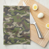 Green Camouflage Pattern Theedoek (Quarter Fold)