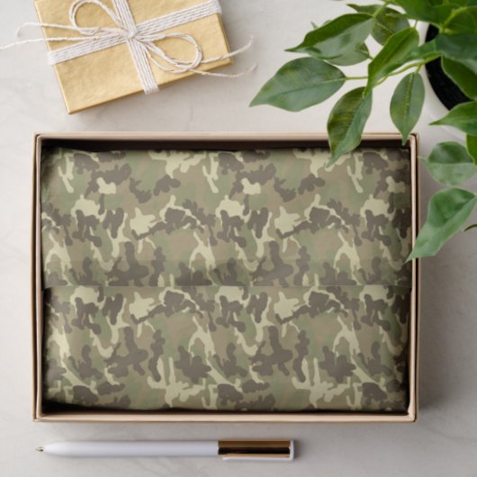 Green Camouflage Pattern Tissuepapier (Geschenk)