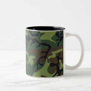 Green Camouflage Pattern Tweekleurige Koffiemok