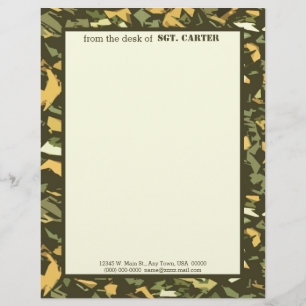 Green Camouflage Persoonlijke Letterhead