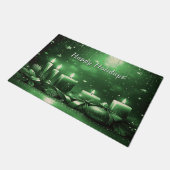 Green Candles Christmas Holiday Doormat Deurmat (Schuin)