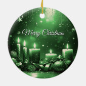 Green Candles Christmas Holiday Ornament (Achterkant)