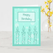 Green Candles Happy Birthday Kaart (Gele Bloem)