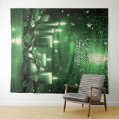 Green Candles Holiday Backdrop Wandkleed (In Situ (horizontaal))