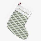 Green Candy Cane Gestreept Kerstfeest Grote Kerstsok (Voorkant (Hangend))