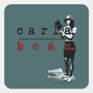Green Carla Bean Vierkante Sticker
