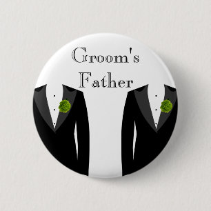 Green Carnance Gay Wedding Groom's vaders badge Ronde Button 5,7 Cm