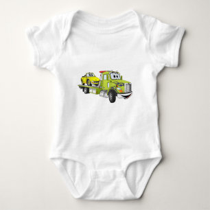 Green Cartoon Flatbed Tow Truck Romper