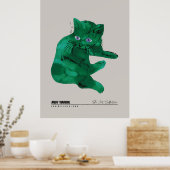 Green Cat Poster (Keuken)