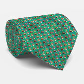 Green Cavalier Spaniel Retro Pop Design Stropdas (Opgerold)