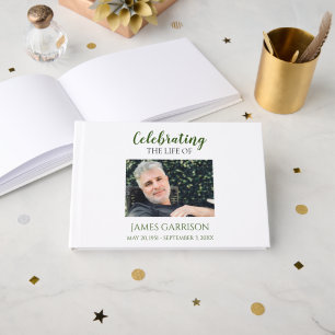 Green Celebration of Life with Photo Memorial Gastenboek