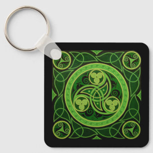 Green Celtic Design Sleutelhanger