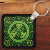 Green Celtic Design Sleutelhanger (Achterkant)