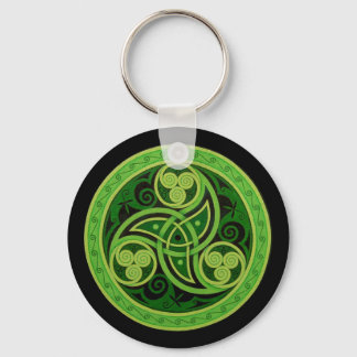 Green Celtic Design Sleutelhanger (cirkel)