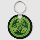 Green Celtic Design Sleutelhanger (cirkel) (Achterkant)