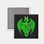 Green Celtic Dragon Magnet Magneet (Voorkant / Achterkant)
