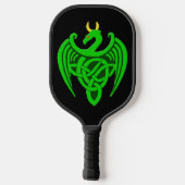 Green Celtic Dragon Pickleball Paddle (Achterkant)
