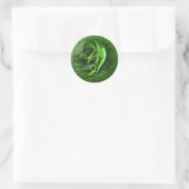 Green Celtic Dragon Ronde Sticker (Tas)